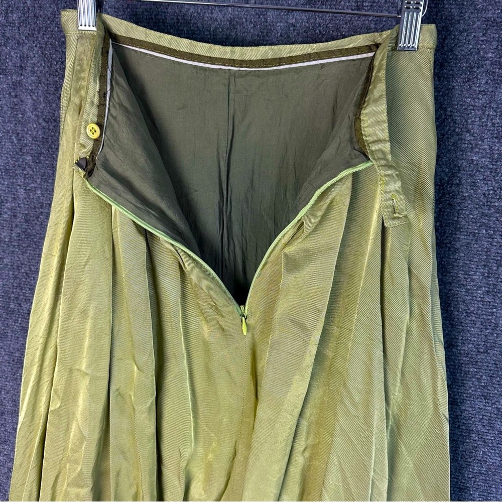 Vintage maxi peasant skirt SMALL layered moss green full length fairy castlecore - Picture 7 of 13